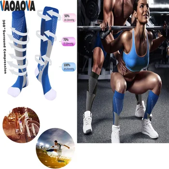  1 Çift varis çorabı Erkekler Kadınlar İçin 20-30mmhg Diz Yüksek Tıbbi Destek Hemşireleri Sirkülasyon Uçuş Atletik Varisli Damarlar