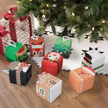  Goodie kağit kutu Noel İçin 50 adet Geri Dönüşümlü Kağıt Mini Konteyner Hediyeler İçin Yaratıcı Hediyeler Şeker Mini Oyuncaklar Saç