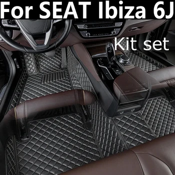  Araba Paspaslar SEAT Ibiza İçin 6J 6P MK4 2008~2017 Su Geçirmez Kilim Dayanıklı Halı Lüks Deri Mat Araba Aksesuarları 2009 2010