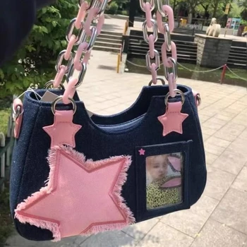  2023 Kovboy Çanta Y2K Tarzı Alışveriş omuz çantaları Moda Koltukaltı Çanta Renk Sevimli Manşonlar Sağlam Zincir paket el çantası Çantası