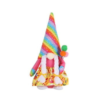  Gökkuşağı Şapka Meçhul Rudolph Bebek Doğum Günü Düzenleme Süslemeleri Gnome Aile Masa Bebek Kadın