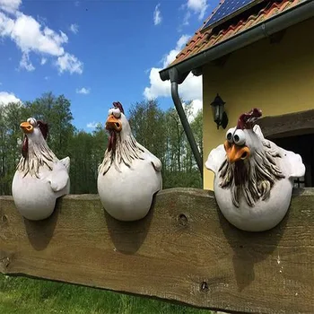  Kişiselleştirilmiş Komik Tavuk Heykeli Tavuk Çit Dekorasyon Bahçe Çiftlik Yard Tavuk Reçine Heykel Avlu Ev Dekorasyonu