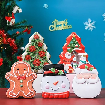  Noel Zencefilli Kurabiye Şeker Kutuları Merry Christmas Dekorasyon Ev İçin Yeni Yıl Noel Hediye Kutusu Noel Süsler