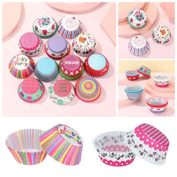  100 Adet DIY Parti Malzemeleri Pasta Araçları Kek Sarmalayıcıları Muffin Kılıfları Kek kağıt bardaklar kek kapları