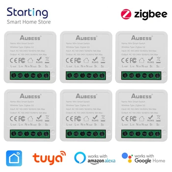  16A Akıllı Zigbee Anahtarı 2 yönlü Kontrol Anahtarı Mini Akıllı Kesici Tuya Akıllı Yaşam Kontrolü Alexa Google Ev İle Çalışmak Yandex Alice