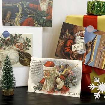  30 Adet Vintage Noel Tebrik Kartları Farklı Festivali Eleman Noel Kartpostal Hiçbir Işaretleri Geri Retro Noel Kartları Hediye