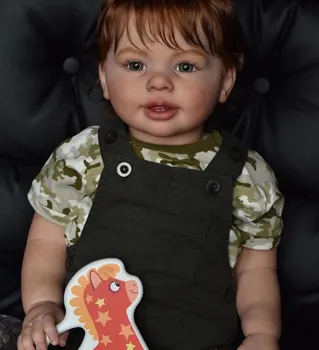  FBBD Özelleştirilmiş Sınırlı Tedarik 28 inç Yeniden Doğmuş Bebek Bebek Katie Marie Erkek Versiyonu El Köklü Saç Farklı Elbise
