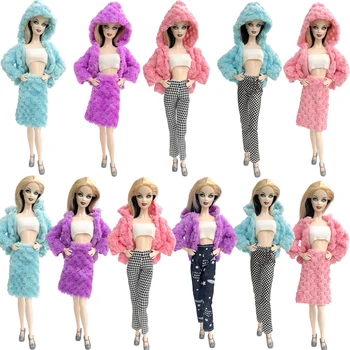  Sıcak Satış 1 Takım Spor Kapşonlu Giyim barbie oyuncak bebek Giysileri gündelik giyim Kıyafet Spor Takım Elbise 1/6 Dollhouse Aksesuarları Oyuncaklar JJ