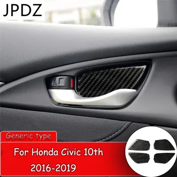  Araba styling Karbon Fiber Sticker Honda Civic 10th 2016-19 Araba Kapı Kolu kase kapağı Sticker koruyucu sticker