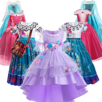  Encanto Charm Kız Kostüm Çiçek Karnaval Akşam Disguise Elbise Çocuk Giyim Cadılar Bayramı Rol Oynamak Çocuklar Kostüm 4-10Y