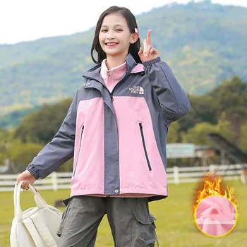  2023 Sonbahar Kış Çocuk Kız Ceket Kalınlaşmak Genç Kız Kore Versiyonu Şarj Ceket 3-in-1 İç Astar Genç Kız Dış Giyim