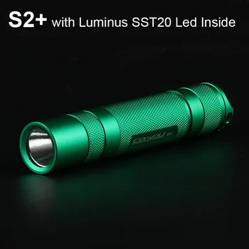  Konvoy Yeşil S2 + Luminus SST20 led el feneri 18650 Flaş ışıklı fener Yüksek Güçlü EDC Lanterna Balıkçılık Kamp Çalışma ışığı