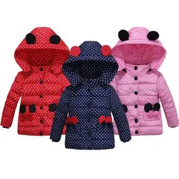  Sonbahar Kış Nokta Kız Ceket Sıcak Tutmak Moda Rüzgarlık Kapüşonlu Giyim Doğum Günü Partisi Noel Ceket Çocuk Giysileri 2-4 yıl