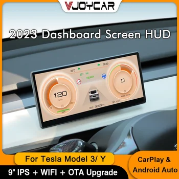  Vjoycar 2023 Tesla Aksesuarları Model 3 Y Dijital HUD Dashboard Head Up Display CarPlay Android Otomatik 9 