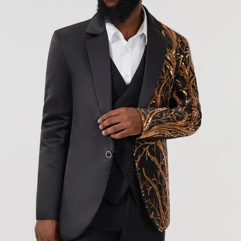  Şık Erkek Blazer Casual Slim Spor Resmi Bir Düğme Ofis Takım Elbise Blazer Ceket Sequins Takım Elbise Ceket Masculino Blazers erkek Ceket
