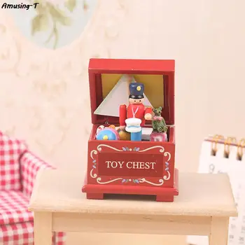  1 adet 1: 12 Evcilik Minyatür Oyuncak Kutusu Noel Fındıkkıran Modeli Çocuklar Oyuncak Oyna Pretend Bebek Evi Aksesuarları