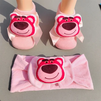  Yeni Sıcak Satış Disney Çilek Ayı Bebek Çorap peluş oyuncak Terlik Yenidoğan Erkek Kız Çocuklar için Mutlu Doğum Günü Hediyeleri Şeyler