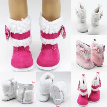  Bebek Kış Noel Ayakkabı 43cm Yükseklik Bebek Kar Botları Ayakkabı 18 inç Bebek Bebek Aksesuarları