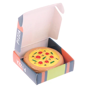  1 adet 1/12 Dollhouse Mini Reçine Pizza Plaka Kutusu Simülasyon Gıda Model Oyuncaklar Bebek için seramik karo