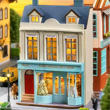  DIY Minyatür Ev Kiti DIY Açılabilir Minyatür Ahşap Bebek Evi Kiti ile Mobilya ve LED DIY Mini Bebek Evi Mobilya Kiti