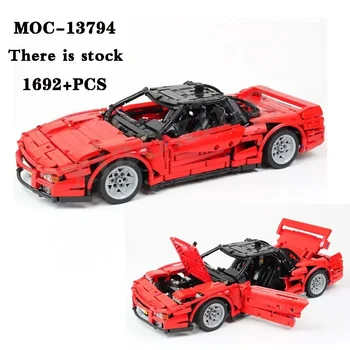  Klasik Araba Yarışı MOC-13794 Kırmızı Spor Araba 1692 adet Yapı Taşı Oyuncak Modeli Ekleme Monte Oyuncak Çocuklar Eğitim doğum günü hediyesi