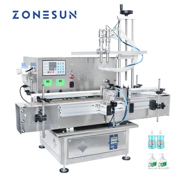  ZONESUN Otomatik Sıvı dolum makinesi 2 meme Pnömatik şişe doldurma makinesi paketleme makinesi Jel yenilebilir süt kavanozu ZS-DTDP20-2