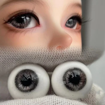  Gri Gözler Reçine BJD Bebek Aksesuarları Göz Küresi 1/3 BJD SD Bebek OB11 DIY El Yapımı Göz Küresi 16mm / 18mm