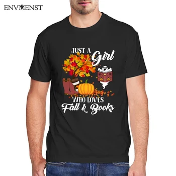  Pamuk Cadılar Bayramı T Shirt Erkek Giyim Ust Seven Bir Kız Sonbahar ve Kitaplar Harajuku Retro Grafik T Shirt Kawaii Kadın Tee Tops