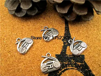  20pcs-KASET ÇALAR Takılar Tibet Gümüş KASET ÇALAR Charm kolye 15x15mm