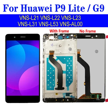  Ekran İçin Huawei P9 Lite LCD Çerçeve İle VNS-L21 VNS-L22 VNS-L23 VNS-L31 VNS-L53 Ekran dokunmatik sayısallaştırıcı tertibatı Değiştirme