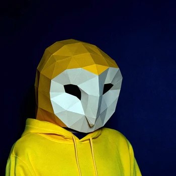  Giyilebilir Baykuş golf sopası kılıfı Kağıt Modeli Maskesi Hayvan Cosplay 3D DIY Papercraft Origami Başlık Maskeli Balo Balo Parti Kız Hediyeler