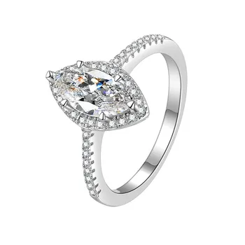  Luomansi 1CT Zeytin mozanit Yüzük S925 GRA Sertifikası Premium kadın mücevheratı Düğün Parti Hediye