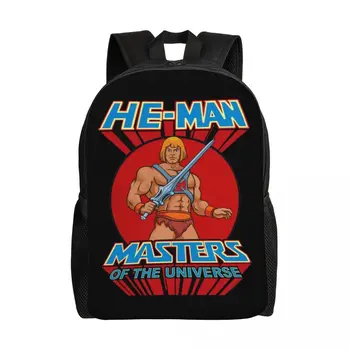  Evrenin ustaları He-Man Sırt Çantaları Erkekler Kadınlar için Okul Koleji Öğrenci Bookbag Uyar 15 İnç Dizüstü Anime film çantaları