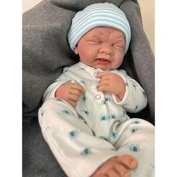  35CM Bebê Yeniden Doğmuş erkek oyuncak bebek Tam Silikon Vinil Küçük Bebek doğum günü hediyesi Koleksiyon Oyuncak Çok Yumuşak Sevimli Bebek реборн Muñecas