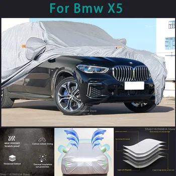  BMW için X5 210T Su Geçirmez Tam Araba Kapakları Açık Güneş uv koruma Toz Yağmur Kar Koruyucu Otomatik Koruyucu kapak