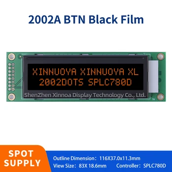  2002A 20X2 karakter BTN siyah film sarı mavi yeşil yazı tipi 116.0 mm x 37.0 mm denetleyici ST7066 siyah film turuncu yazı tipi LCM2002A