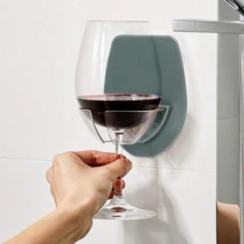 1 Adet Taşınabilir şarap bardakları Tutucu Kendinden yapışkanlı Duvara Monte şarap bardağı Asılı Raf Duvar Sticker Bardak Tutucular Banyo Malzemeleri