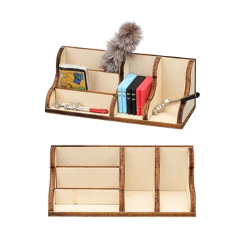  1: 12 Evcilik Minyatür Masaüstü Depolama Rafı Kitaplık Organizatör Kutusu Mobilya Modeli Bebek Evi Ev Dekor Oyuncak Aksesuarları