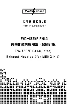 FAB FA48017 1/48 F / A-18E / F F414 (Daha Sonra)MENG KİTİ İçin Motor Egzoz Nozulları
