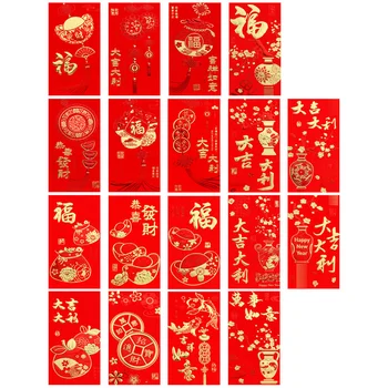  Yeni Yıl Kırmızı Zarflar Hongbao Kırmızı Cep Yeni Yıl Bahar Festivali Doğum Günü Evlenmek Kırmızı Hediye Para Zarfları