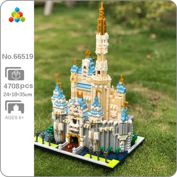  YZ 66519 Dünya Mimarisi Eğlence Parkı Kale Bahçe Kulesi Nehir Mini Elmas Blokları Tuğla Yapı Oyuncak Çocuklar İçin Hiçbir Kutu