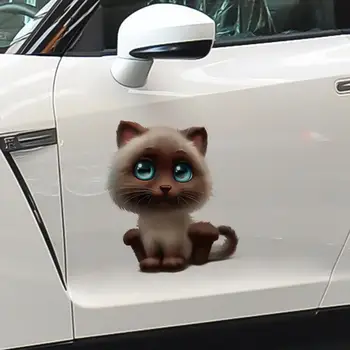  Komik Araba Çıkartmaları Hayvan Vücut Sevimli 3D Kedi Karikatür Vücut Çıkartmalar Sevimli Sevimli Kedi Araba Çıkartmaları Araba Dekorasyon Malzemeleri
