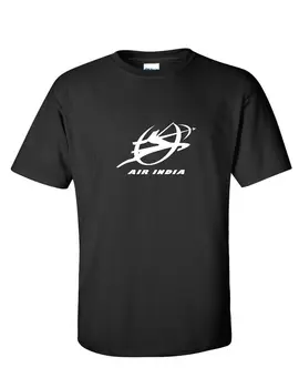  Hava Hindistan Beyaz Logo Tee Gömlek Hint Havacılık Havayolu Siyah pamuklu tişört