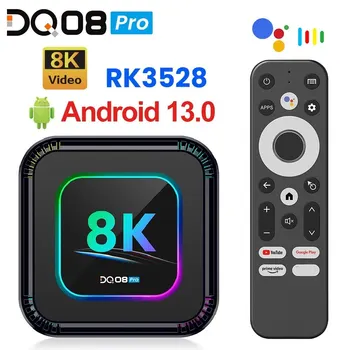  DQ08 Pro RGB akıllı tv kutusu Android 13 RK3528 Dört Çekirdekli Desteği 8K Video 4K 2.4 & 5G Wıfı6 BT Google Ses 2G16G 4GB 32GB 64GB 128GB