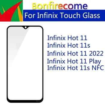  10 Adet Çok Ön Ekran Infinix Sıcak 11 2022 Oyun 11S NFC G37 Dokunmatik Panel LCD Dış Cam OCA Tutkal İle yedek