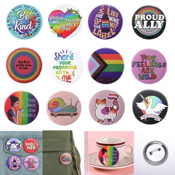  Gökkuşağı Serisi Teneke Pimleri Karikatür Yavru Kaz Broş LGBT O Onun Yumuşak Düğme Yaka Pin Gömlek Yaka Rozeti Takı hediye için