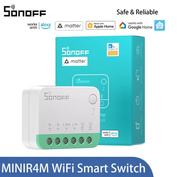  SONOFF MINIR4M Wifi akıllı anahtar Madde Uyumlu Kablosuz Denetleyici WiFi Evrensel Kesici Alexa Google Ev Ses Kontrolü