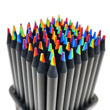  1 adet Rastgele 7 Renk Degrade Gökkuşağı Renkli Kalemler Çizim Eskiz Boyama renkli kalemler Sanatçı Eskiz Sanat Malzemeleri