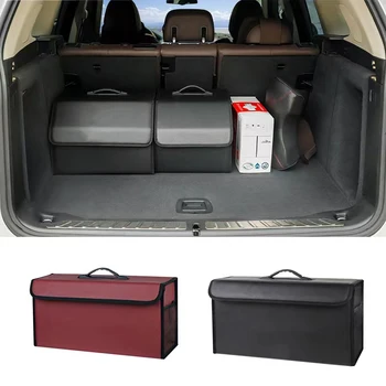  Araba Gövde saklama çantası Deri Kamp Kutusu Katlanabilir Hyundai IX30 Accent Tucson Elantra 2023 Sonata Santa Fe IX3