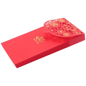  50 ADET Çin Kırmızı Zarflar Şanslı Para Zarfları Düğün Kırmızı Paket Yeni Yıl Düğün İçin (7X3. 4 İnç)